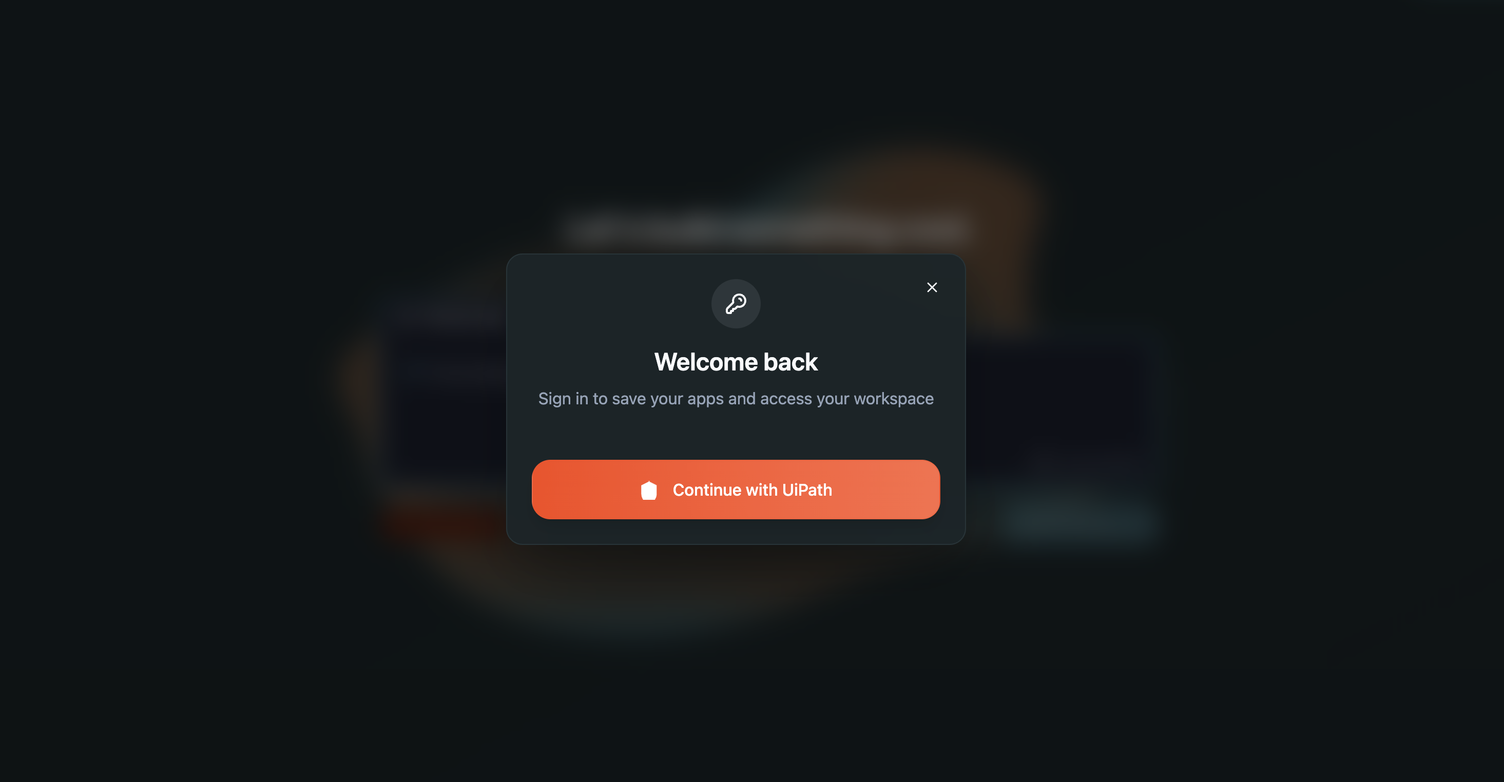 Nucleus sign-in dialog — Continue with UiPath